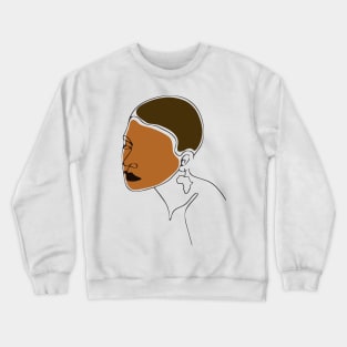 Black Woman Portrait Line Art Crewneck Sweatshirt